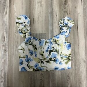 Abercrombie & Fitch Blue and Green Floral Blouse